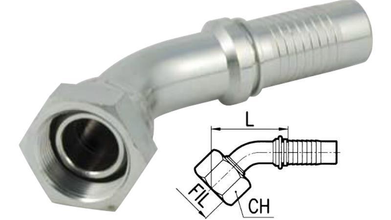 ХИДРАВЛИЧНА ВРЪЗКА BSP ЖЕНСКИ ЛАКЪТ 45° DN13-M18X1,5