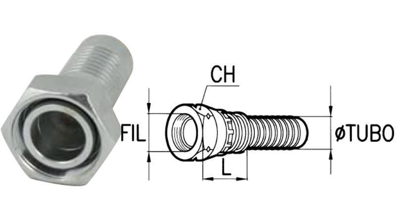 ХИДРАВЛИЧНА ВРЪЗКА DKOL 18 L ЖЕНСКА DN12-M26X1,5