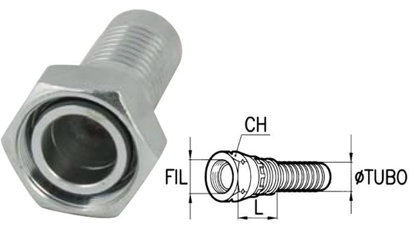 ХИДРАВЛИЧНА ВРЪЗКА DKOS 12 С ЖЕНСКИ DN6-M20X1,5