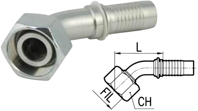 ХИДРАВЛИЧНА СВЪРЗВАЩА СИСТЕМА DKOS 20 С ЖЕНСКИ ЛАКЪТ 45* DN16-M30x2