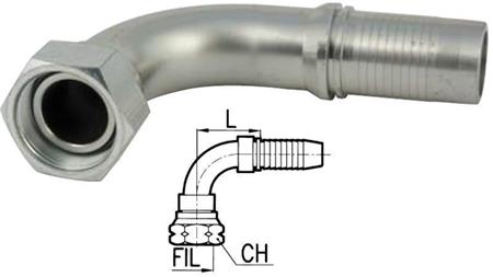 ХИДРАВЛИЧНА ВРЪЗКА BSP ЖЕНСКИ ЛАКЪТ 90° DN6-M18X1,5