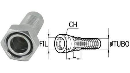ХИДРАВЛИЧНА ВРЪЗКА DKOL 18 L ЖЕНСКА DN12-M26X1,5