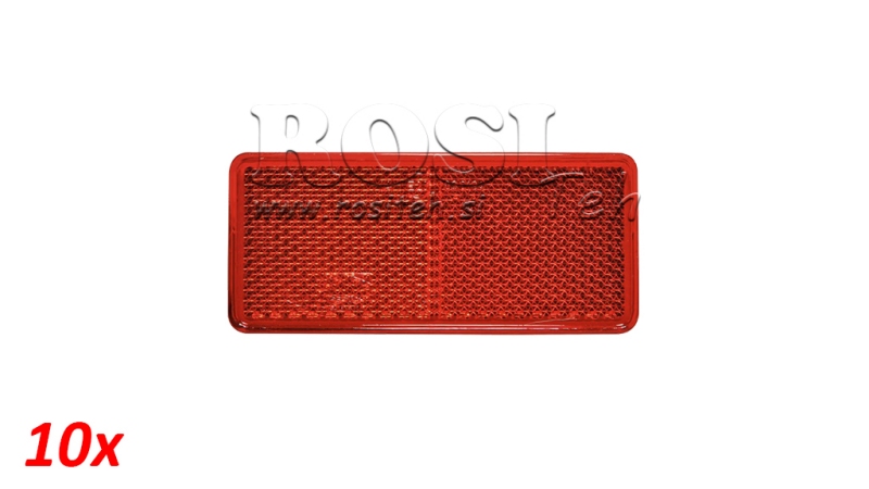 PROSTOKĄTNY ODBLASK RED 105X48 (10SZT)