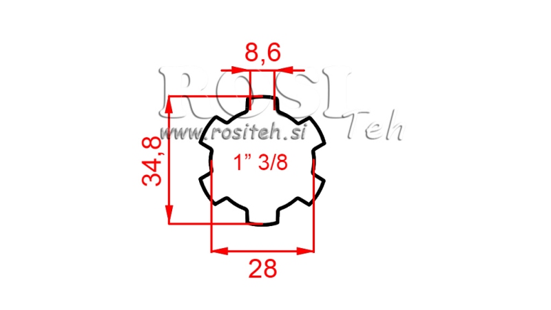 KARDANSKI NASTAVEK 1-3/8 OBOJESTRANSKI (150 mm)