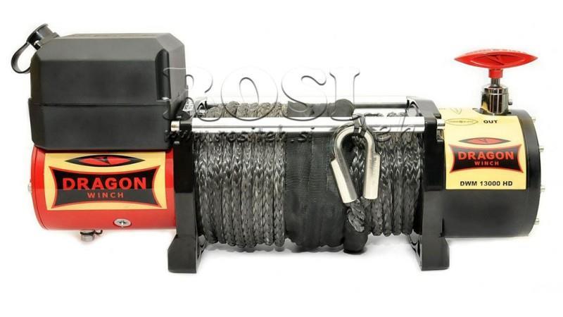 12 V ELEKTRILINE WINCH DWM 13000 HD - 5897 kg - SÜNTEETILINE KÖIS