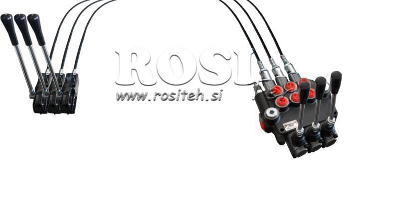 JOYSTICK DVOJITÁ PÁKA 2.5 m HYDRAULICKÝ VENTIL 3xP80 litrov.