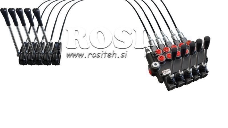 JOYSTICK DVOJITÁ PÁKA 2.5 m HYDRAULICKÝ VENTIL 5xP80 litrov.