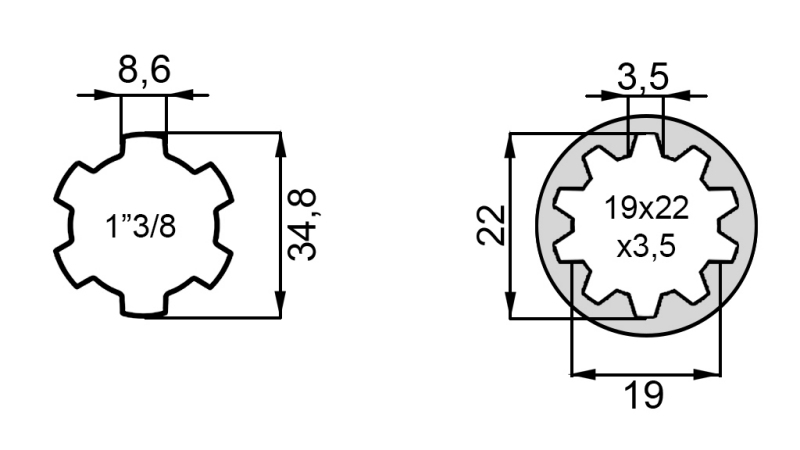 KARDANSKI NASTAVAK 13/8 19x22x3,5 10 ZUBI