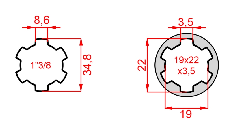 KARDANSKI NASTAVAK 13/8 21x25x5 - 6 ZUBI