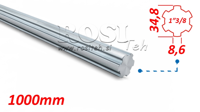 КАРДАНЕН ВАЛ С ШЛИЦИ 1-3/8 (1000 mm)