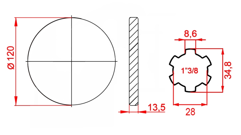KARDANSKI NASTAVEK S PRIROBNICO 1-3/8 (125 mm)