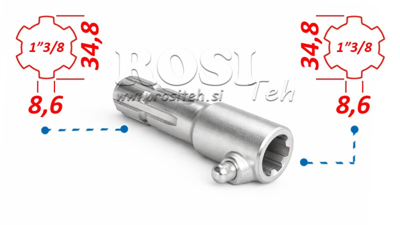 P.T.O. АДАПТЕР С ПИН от 1”3/8 до 1”3/8