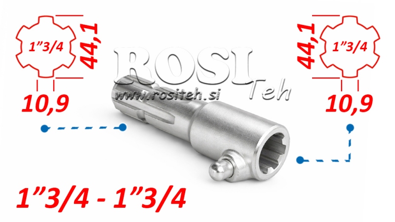 ADAPTADOR P.T.O. CON CLAVO de 1”3/4 a 1”3/4