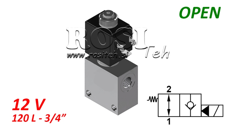 2-НАПРАВЛЕН КЛАПАН 3/4 (NO) 12V - 120ЛИТ