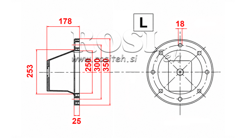 HIDRAULIČNA PRIRUBNICA - ZVON LS350-L3511 (EM11-22kW/GR2)