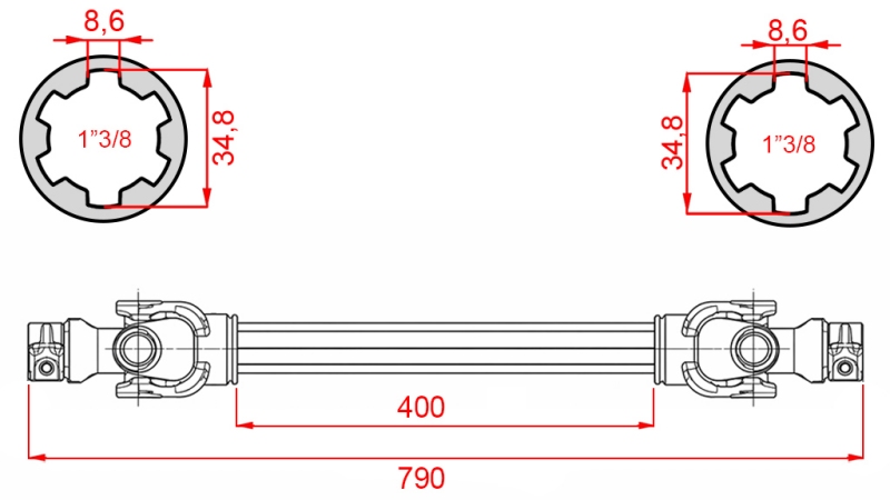 ECO KARDAN 790mm 35-60HP STANDARD