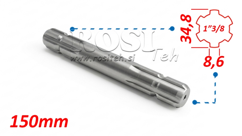 ADAPTADOR P.T.O. 13/8 AMBOS LADOS L=150