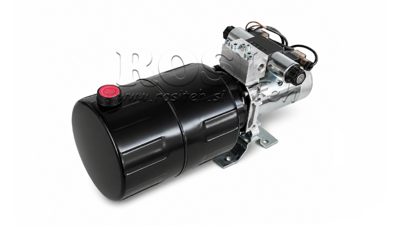 UNITÀ DI POTENZA IDRAULICA MINI 12V DC - 1.6KW = 2.1CC - 8 LIT - UNITÀ A DOPPIO EFFETTO (METALLO)