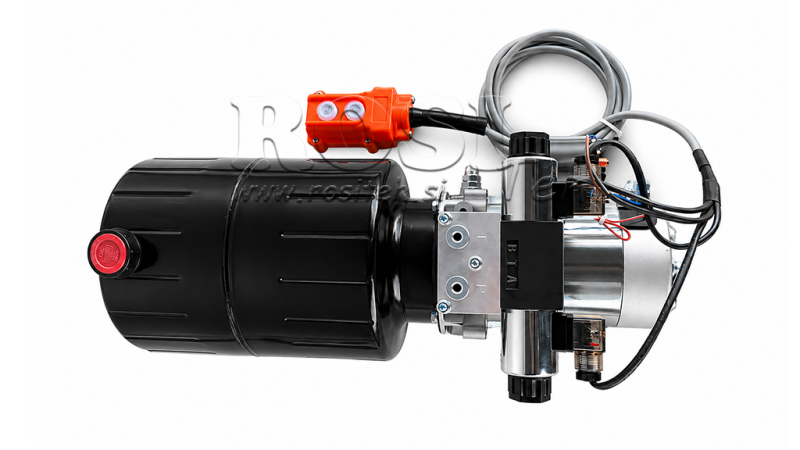 UNITÀ DI POTENZA IDRAULICA MINI 12V DC - 1.6KW = 2.1CC - 8 LIT - UNITÀ A DOPPIO EFFETTO (METALLO)