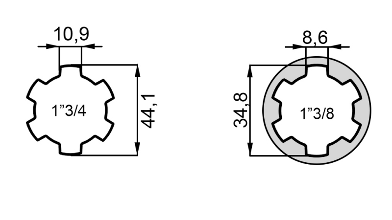 ADAPTADOR P.T.O. 1''3/4 a 1''3/8