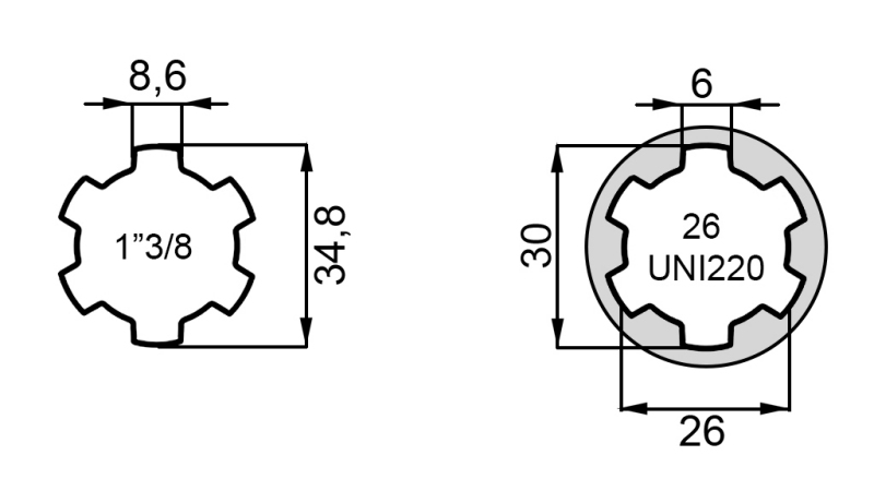 KARDANSKI NASTAVAK 1''3/8 -26 uni 220