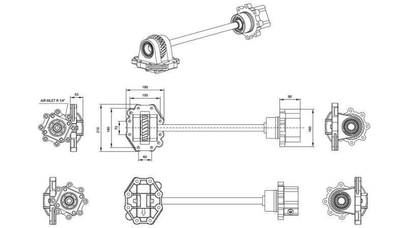 Dimensiuni IESIRE PENTRU POMPA HIDRAULICA - SCANIA GRS 905