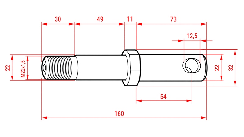 ПИНОВЕ ЗА МОНТАЖ FI22MM РАЗШИРЕНИЕ С РЕЗБА M22X1.5