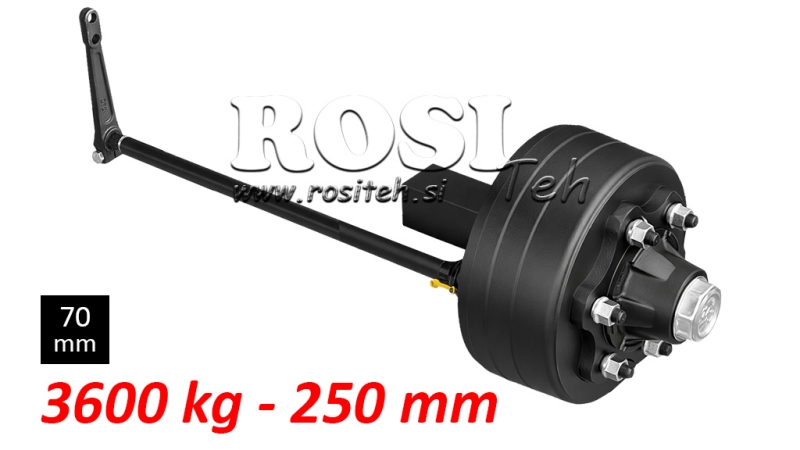 ПОЛУОСКА СЪС СПИРАЧКИ - 3600 kg (6 ВИНТА) - 250 mm