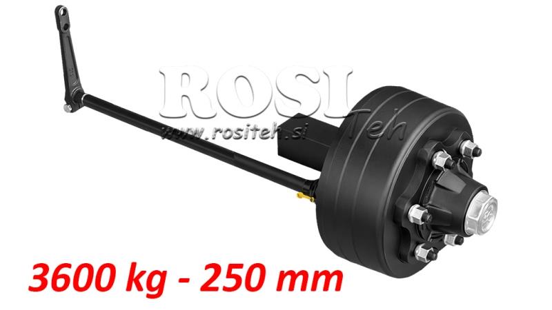 HALFAS MET REMMEN - 3600 kg (6 SCHROEVEN) - 250 mm