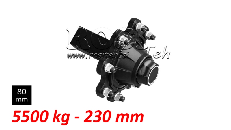 ПОЛУОСКА БЕЗ СПИРАЧКИ - 5500 kg (8 ВИНТА) - 230 mm