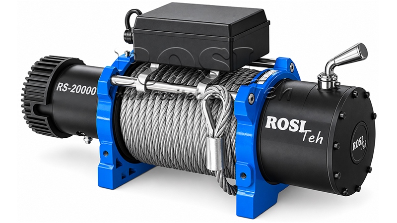 24 V ЕЛЕКТРИЧЕСКА ЛЕБЕДКА RS-20000 - 9100 KG - СТОМАНЕНО ВЪЖЕ - ECO