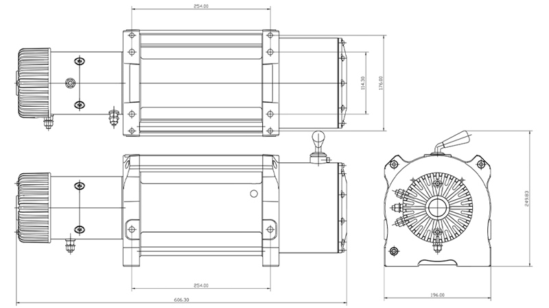 24 V ЕЛЕКТРИЧЕСКА ЛЕБЕДКА RS-20000 - 9100 KG - СТОМАНЕНО ВЪЖЕ - ECO