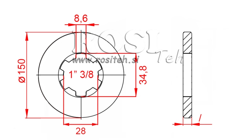 KARDANSKI NASTAVEK S PRIROBNICO IN ZATIČEM 1-3/4 (80 mm)
