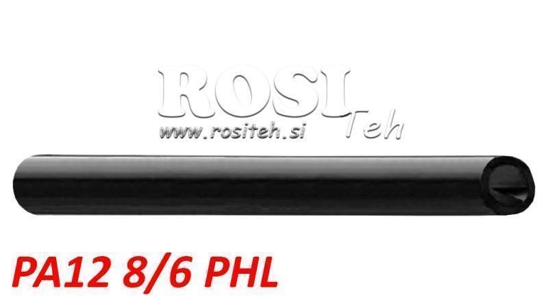 PA 8/6 PA12PHL ČIERNA VZDUCHOVÁ HADICA POLYAMID DIN74324