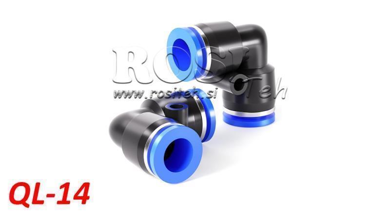 ZŁĄCZE KĄTOWE ZAWORU PNEUMATYCZNEGO TPA BEZ GWINTU QL-14