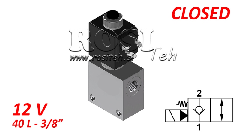 2-НАПРАВЛЕН КЛАПАН 3/8 (NC) 12V - 40ЛИТ