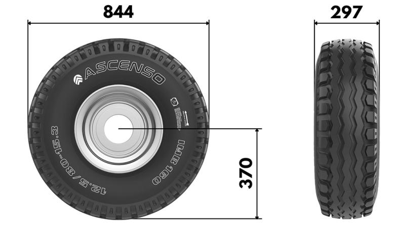 11,5/80-15,3 PNEVMATIKA AW909 14PL S PLATIŠČEM 9,00X15,3