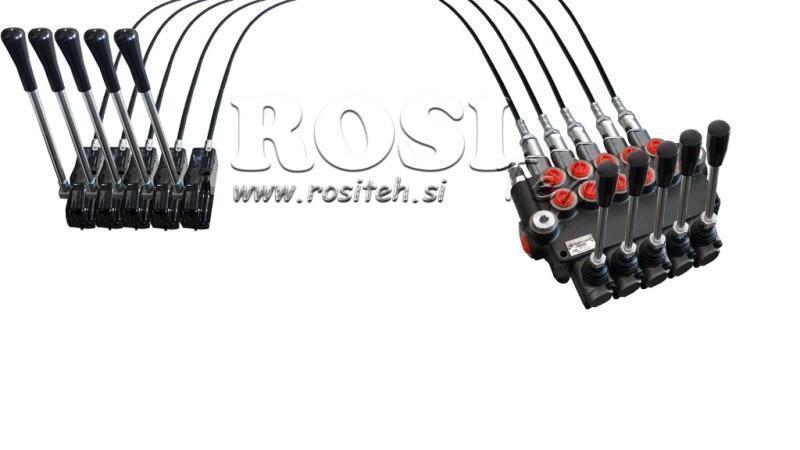 JOYSTICK DVOJITÁ RÚČKA 1 m HYDRAULICKÝ VENTIL 5xP40 litrov