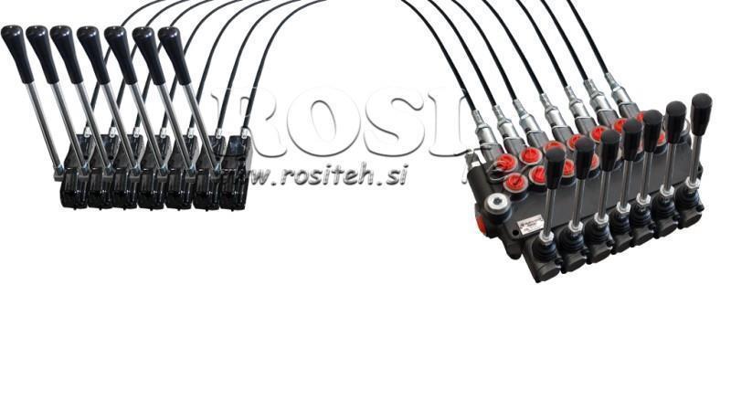 ДЖОЙСТИК ДВОЙНА РЪКОХВАТКА 1 м ХИДРАВЛИЧЕН ВАЛВ 7xP40 литра