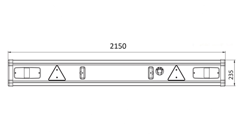 NÁRAZNÍK PRÍVESU TÜV MODEL SO SVETLAMI 2150 mm