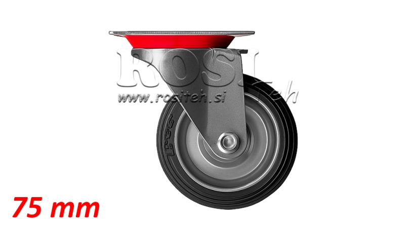 KOŁO 75mm Z OBROTOWĄ PODSTAWĄ