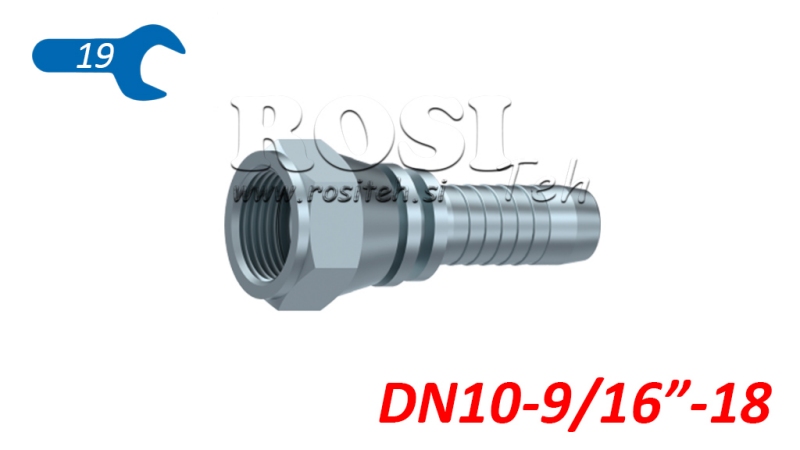 HYDRAULISK ANSLUTNING DKJ JIC74° HON DN10-9/16”-18