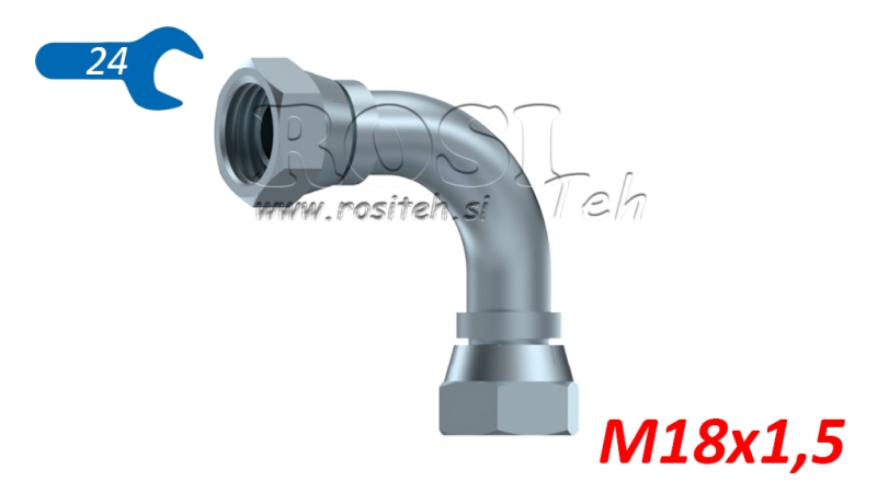 HYDRAULICKÉ KOLENO 90° SAMICA–SAMICA M18x1,5