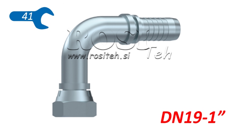 HYDRAULISK ANSLUTNING BSP HON ELBOW 90° DN19-1