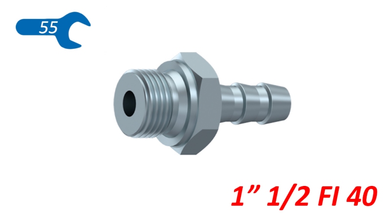ХИДРАВЛИЧЕН МЪЖКИ КОНЕКТОР 1 1/2 ЗА РУБЕНОВ ХОС  ДИАМЕТЪР 40