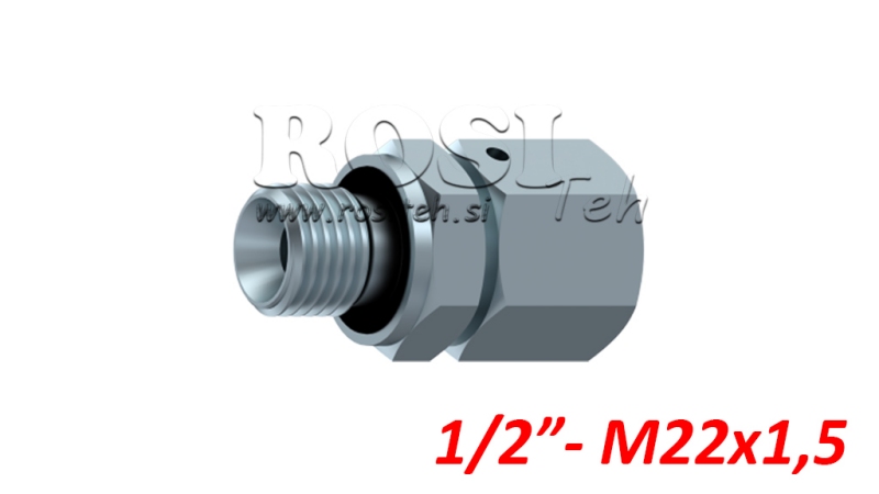 ΥΔΡΑΥΛΙΚΟΣ ΔΙΠΛΟΣ ΣΥΝΔΕΤΗΡΑΣ ΕΙΣΑΓΩΓΗΣ ΣΠΕΙΡΩΜΑΤΟΕΙΔΗΣ ΣΥΝΔΕΣΜΟΣ AOVR ED BSP1/2 - M22X1,5