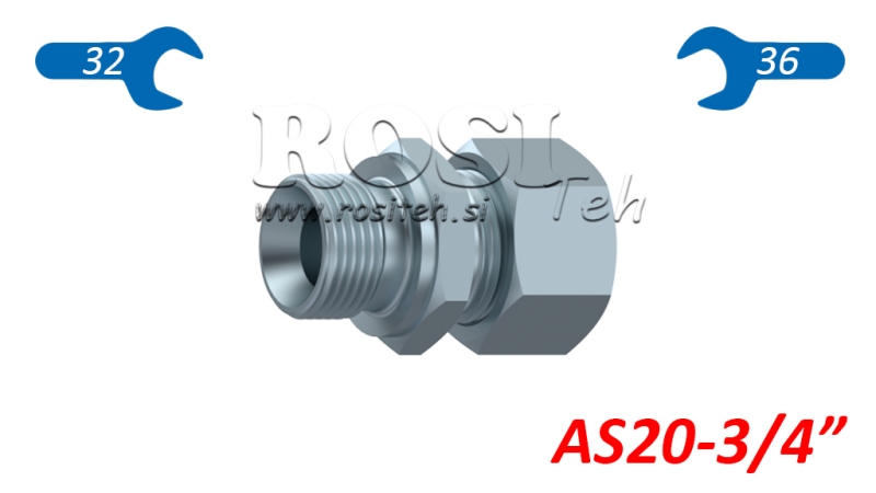 HYDRAULICKÝ DVOJITÝ SKRUTKOVÝ SPOJ S MATICOU AS20-BSP3/4