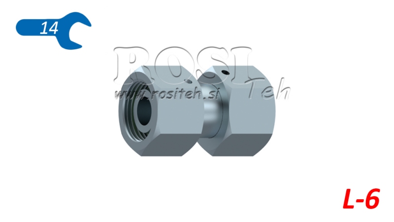 ХИДРАВЛИЧЕН СЪЕДИНИТЕЛ С ДВОЙНА ВЪРТЯЩА ГАЙКА (6L) M12X1,5