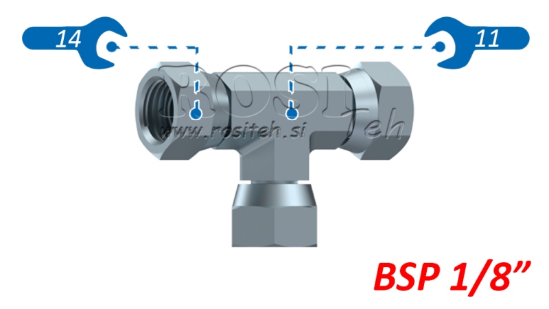 HIDRAVLIČNI T KOM VRTLJIVA MATICA BSP 1/8