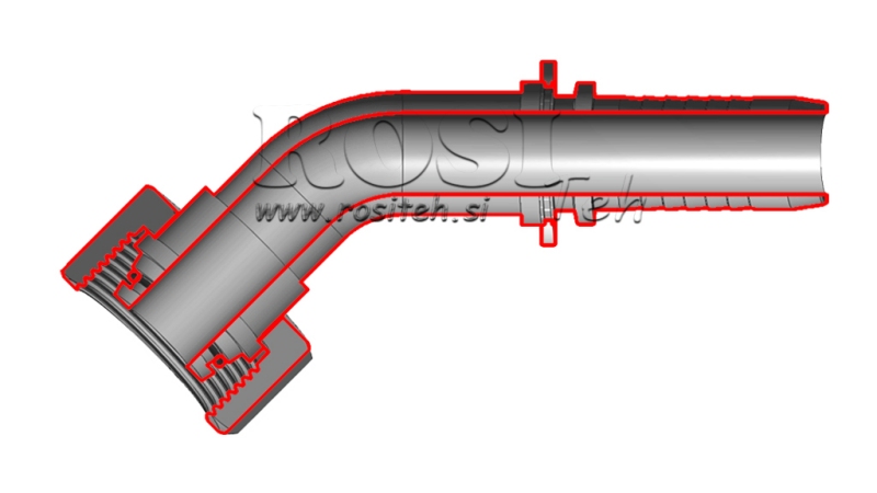 HYDRAULISK ANSLUTNING DKOL 35L MED HON ELBOW 45 DN25-M45X2